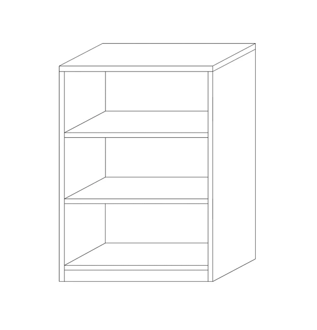 Bibliothèque Spacio 55cm à 2 Tablettes - Blanc 2 Bibliothèque Spacio 55cm à 2 Tablettes - Blanc – Image 2