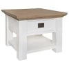 RICHMOND Table D'appoint Oakdale 60x60cm 1 Tiroir - Blanc/chêne