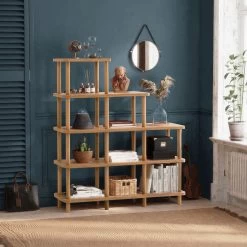 Bibliothèque Dora - 100% Mélaminé | 120cm De Large | Pin Atlantique