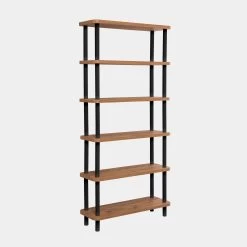 Dora Bookshelf | 100% Hornbeam Legs | 80cm X 168cm | Black Atlantic Pine -Meubles Tables Et Chaises Shop 688DRA1207 20 203 02d8