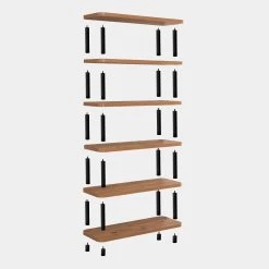 Dora Bookshelf | 100% Hornbeam Legs | 80cm X 168cm | Black Atlantic Pine -Meubles Tables Et Chaises Shop 688DRA1207 20 204 b14e