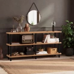 Dora Bookshelf | 100% Melamine Coated | 25mm Thick | Black Atlantic Pine