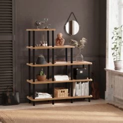 Dora Bookshelf | 100% Melamine | 25mm Thickness | Black Atlantic Pine