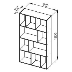 Bibliothèque Calgary - Noyer 12 Bibliothèque Calgary - Noyer -Meubles Tables Et Chaises Shop 7020X3500X00 Toronto Bookcase Walnut 10 fd7c