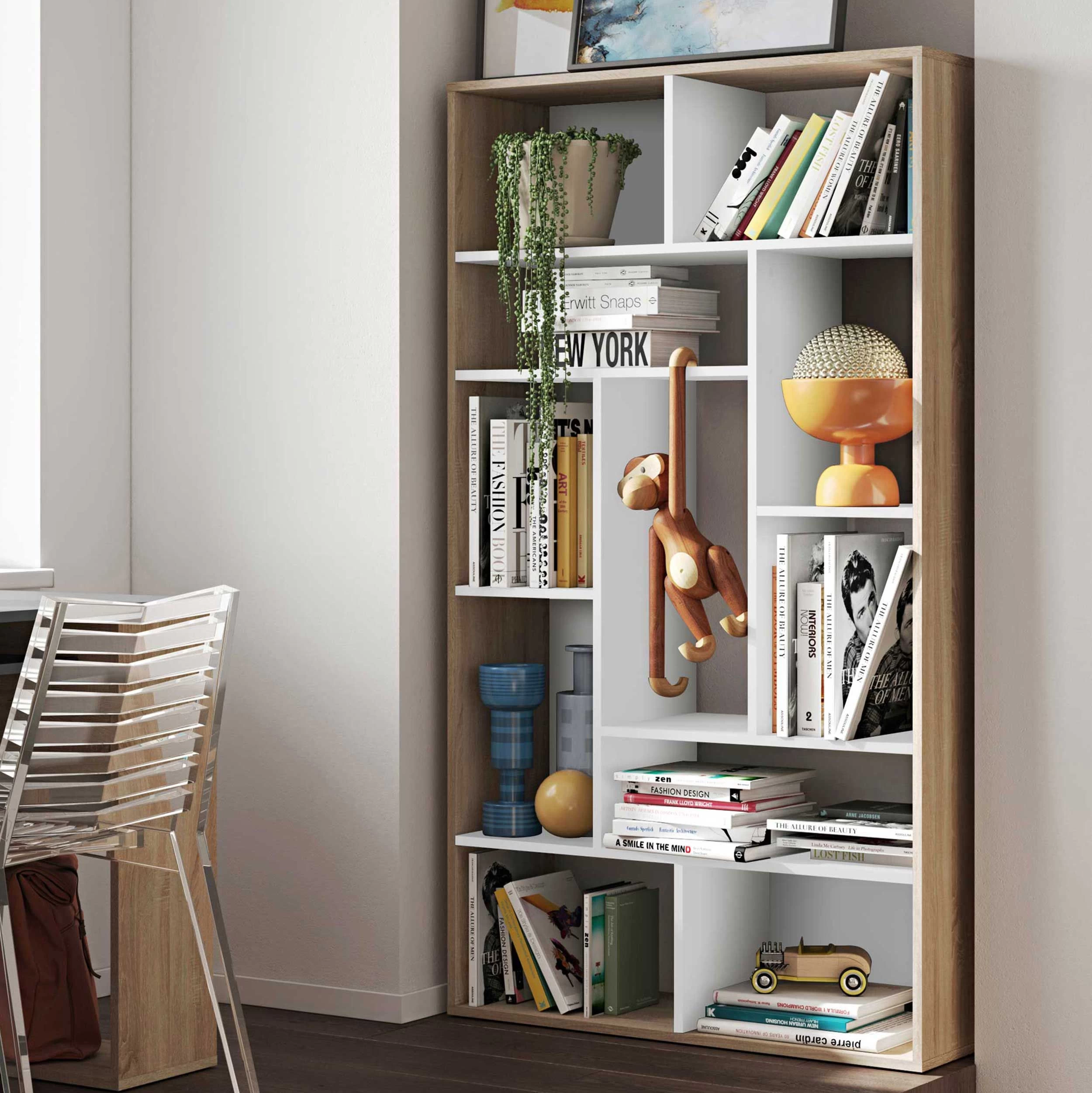 Bibliothèque Bangkok - Chêne/blanc 1 Bibliothèque Bangkok - Chêne/blanc