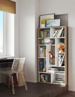 Bibliothèque Bangkok - Chêne/blanc 16 Bibliothèque Bangkok - Chêne/blanc -Meubles Tables Et Chaises Shop 7030X0321X00 S oul Bookcase White and Natural Oak 1 3d6e