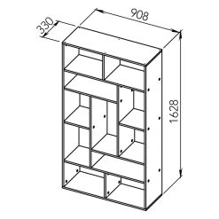 Bibliothèque Bangkok - Chêne/blanc 11 Bibliothèque Bangkok - Chêne/blanc -Meubles Tables Et Chaises Shop 7030X0321X00 S oul Bookcase White and Natural Oak 8 502c