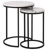 RICHMOND Lot De 2 Tables D'appoint Lexington 45x45cm - Blanc/noir