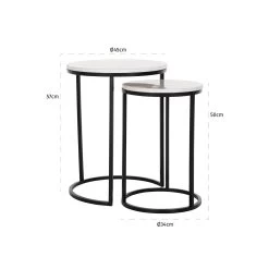RICHMOND Lot De 2 Tables D'appoint Lexington 45x45cm - Blanc/noir 9 RICHMOND Lot De 2 Tables D'appoint Lexington 45x45cm - Blanc/noir -Meubles Tables Et Chaises Shop 7050 6 15b5