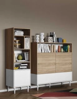 Bibliothèque Horizon Petite - Chêne/blanc 19 Bibliothèque Horizon Petite - Chêne/blanc -Meubles Tables Et Chaises Shop 7151A0321A01 Horizon small bookcase natural oak and white 1 58ce