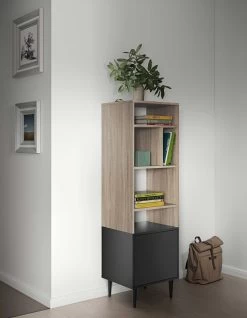 Bibliothèque Horizon Petite - Chêne/noir -Meubles Tables Et Chaises Shop 7151A0776A01 Horizon small bookcase natural oak and black 1 7041