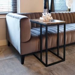 RICHMOND Table D'appoint Orry 55x35cm - Brun/noir