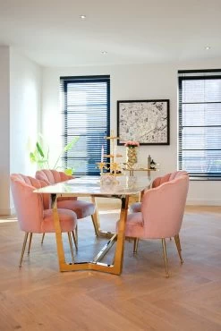 RICHMOND Chaise De Salle à Manger Chiesa Velours - Rose/or 14 RICHMOND Chaise De Salle à Manger Chiesa Velours - Rose/or -Meubles Tables Et Chaises Shop 7234 7446 S4445 PINK VELVET 11 0338