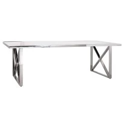 RICHMOND Table à Manger Levanto 240cm Avec Pied Croisé - Argent/blanc 15 RICHMOND Table à Manger Levanto 240cm Avec Pied Croisé - Argent/blanc -Meubles Tables Et Chaises Shop 7241 1 5cd6