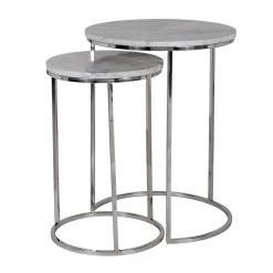 RICHMOND Lot De 2 Tables D'appoint Lacey - Argent/gris