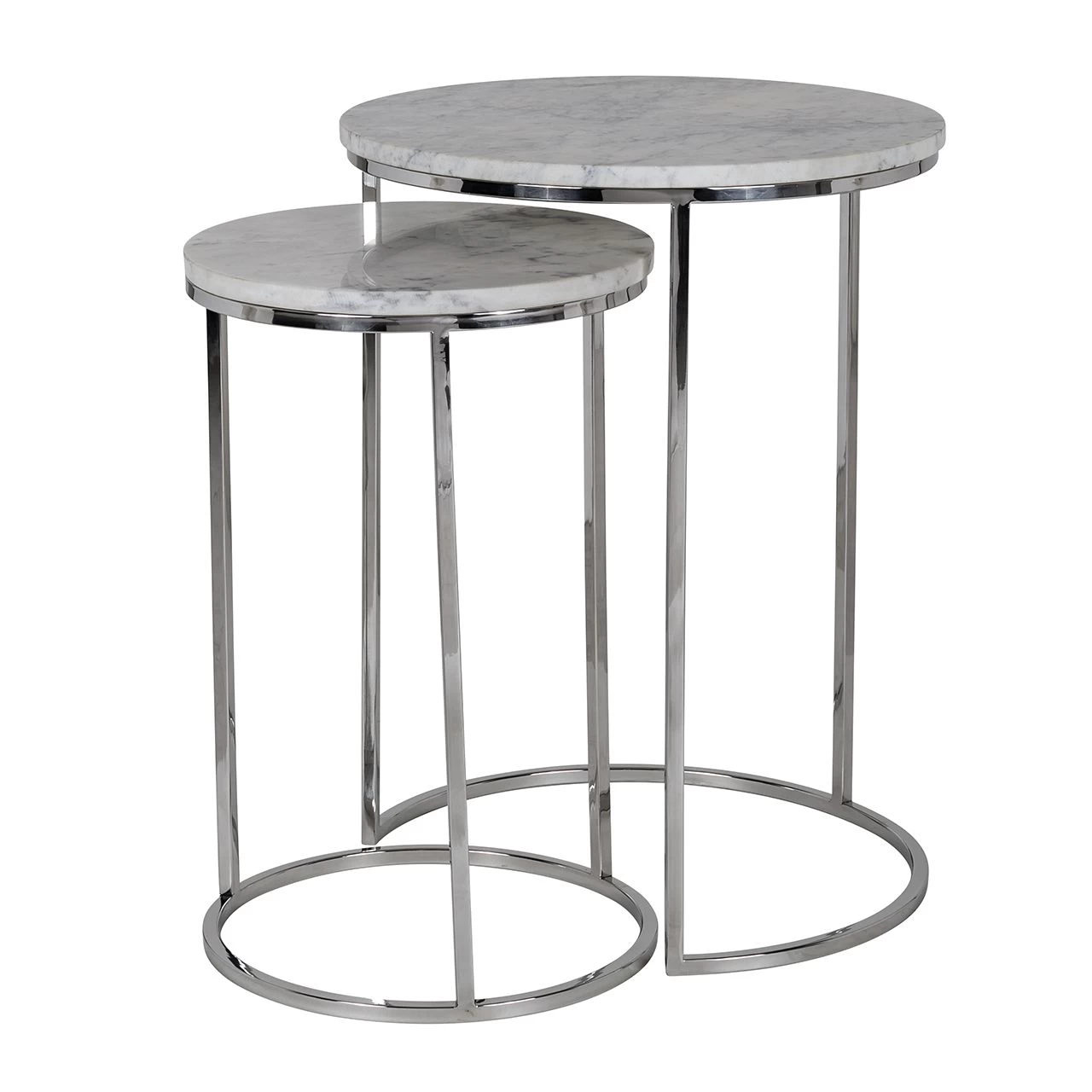 RICHMOND Lot De 2 Tables D'appoint Lacey - Argent/gris 1 RICHMOND Lot De 2 Tables D'appoint Lacey - Argent/gris