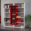 Etagère D'art En Bois | 100% Mélaminé | 18mm D'épaisseur | 125cm X 135cm | Blanc Rouge