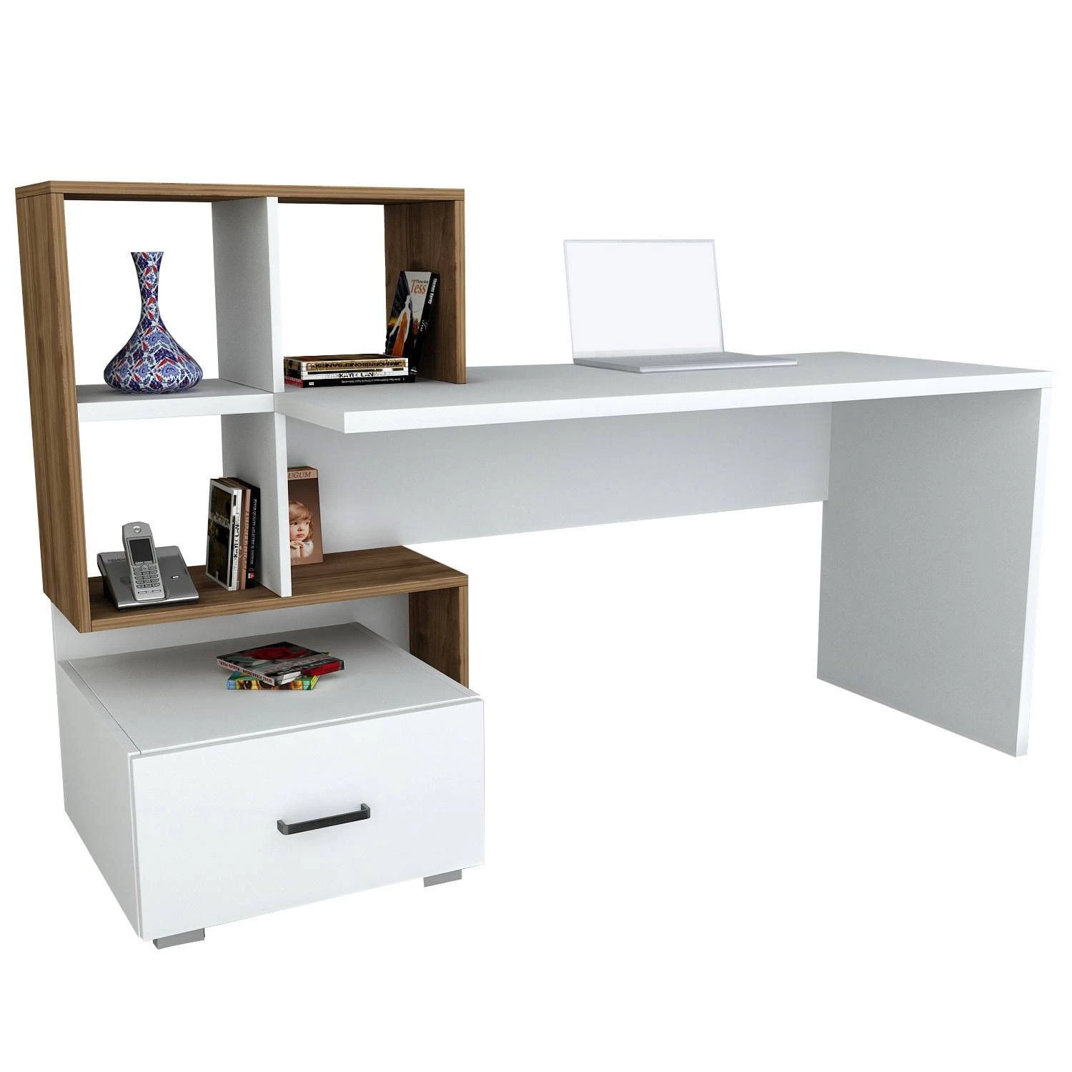 Bureau D'étude Artistique En Bois | 18mm D'épaisseur | 120cm De Largeur | Noyer Blanc 5 Bureau D'étude Artistique En Bois | 18mm D'épaisseur | 120cm De Largeur | Noyer Blanc – Image 5