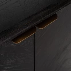 RICHMOND Bibliothèque Bony 100cm 2 Portes Motif à Chevrons - Noir/or Brossé -Meubles Tables Et Chaises Shop 7377 9 b161