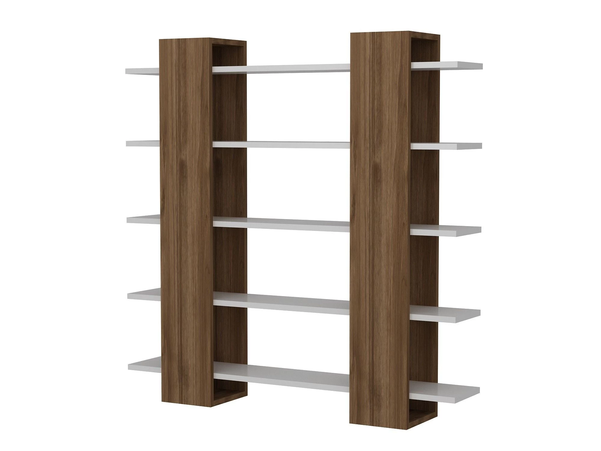 Woody Fashion Bookshelf | 100% Melamine | 120x120x19 Cm | Blanc Noyer 2 Woody Fashion Bookshelf | 100% Melamine | 120x120x19 Cm | Blanc Noyer – Image 2