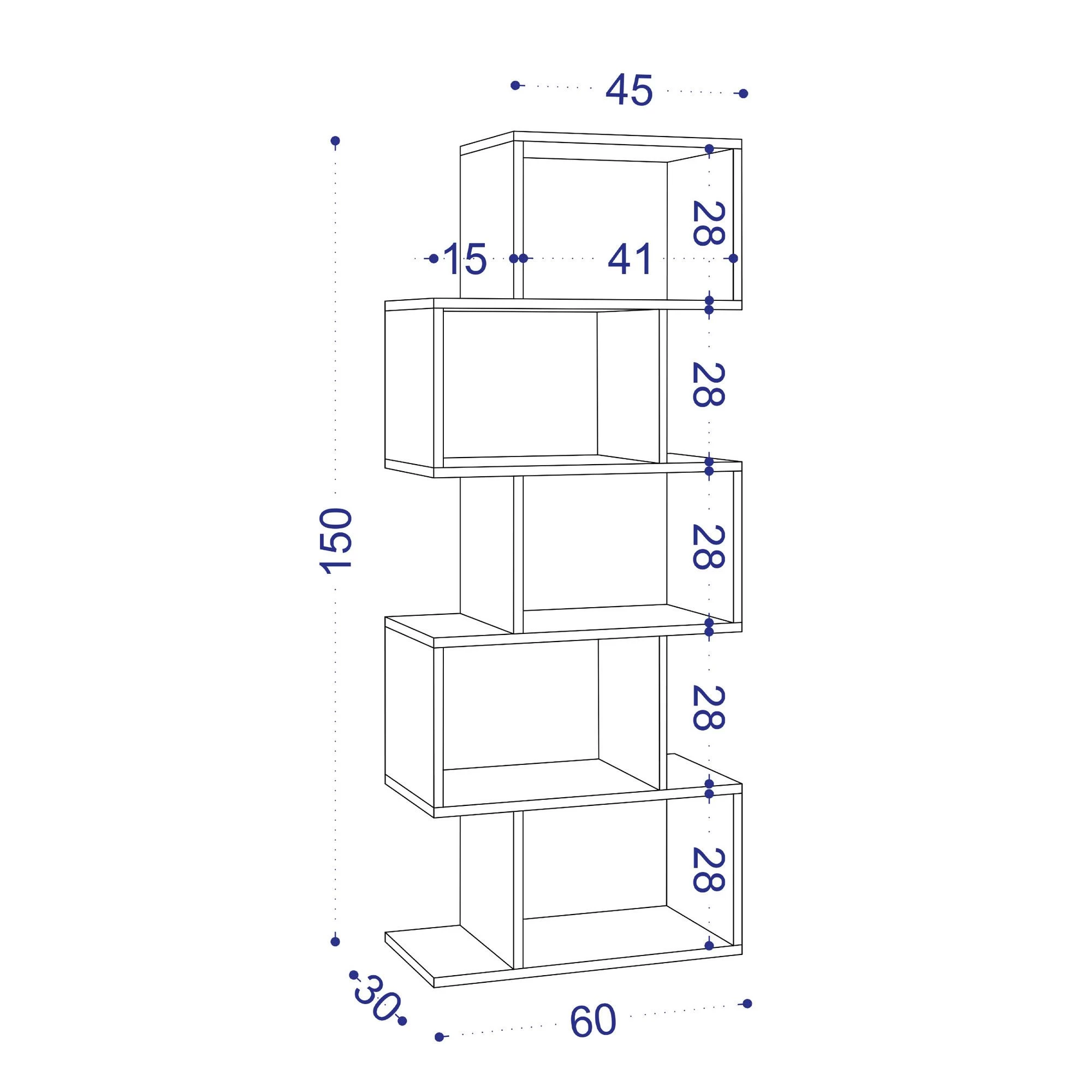 Elegance Bookshelf" | 100 % Mélaminé | Blanc 3 Elegance Bookshelf" | 100 % Mélaminé | Blanc – Image 3