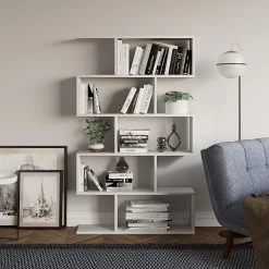 Bibliothèque Elegance" | Blanc | 100% Mélamine | Epaisseur 18mm | 90x156x20 Cm -Meubles Tables Et Chaises Shop 746JUG3603 20 202 ba65