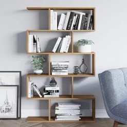 Bibliothèque Elegance | 100% Mélamine | Epaisseur 18mm | Noyer | Fixation Murale