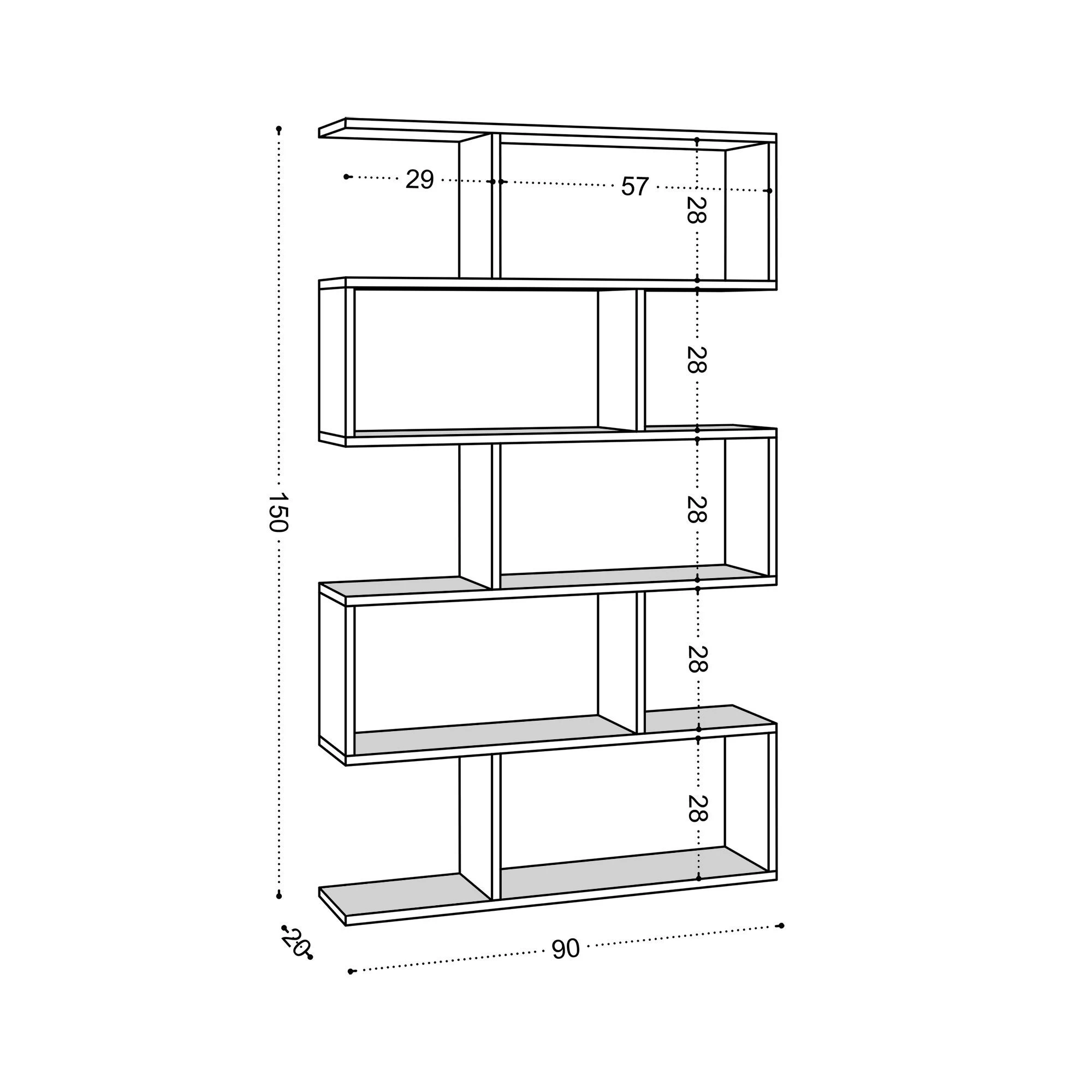 Bibliothèque Elegance | 100% Mélamine | Epaisseur 18mm | Noyer | Fixation Murale 2 Bibliothèque Elegance | 100% Mélamine | Epaisseur 18mm | Noyer | Fixation Murale – Image 2