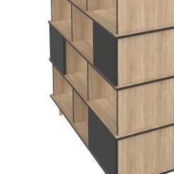 Bibliothèque Nosk 120cm à 4 Portes - Noir/chêne -Meubles Tables Et Chaises Shop 7770X8676A00 Iconic Bookcase natural oak and black 7 f352