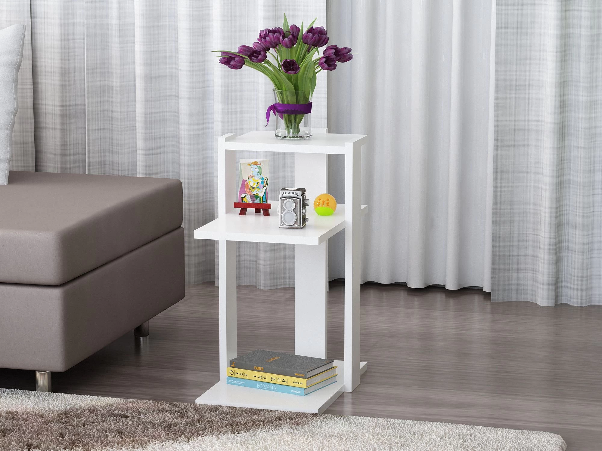 Tera Home Table D'appoint | Mélaminé | 18mm | 45x60x29 | Blanc 1 Tera Home Table D'appoint | Mélaminé | 18mm | 45x60x29 | Blanc