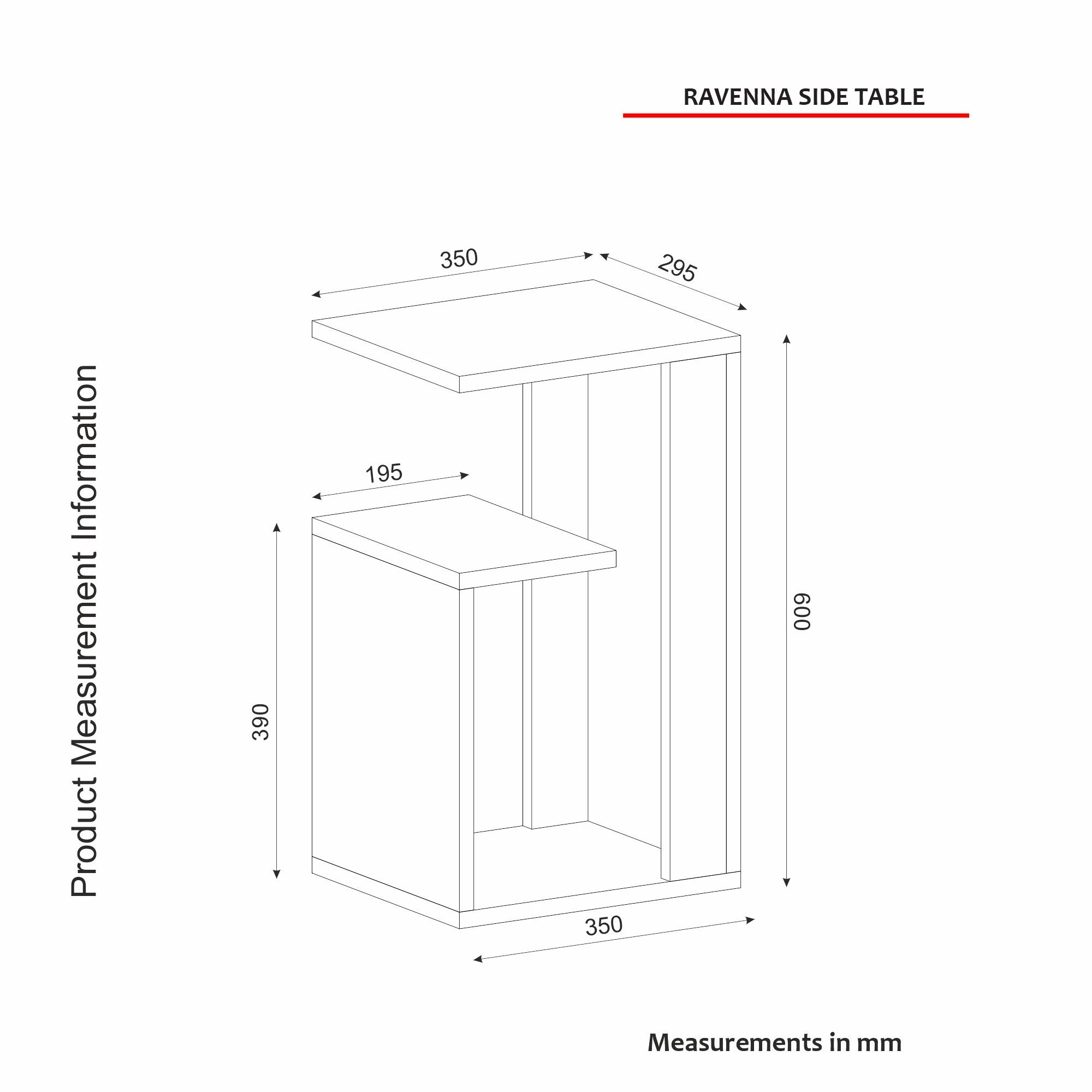Talon Side Table" | 18mm Thick | 29" Width | White Gold Black 2 Talon Side Table" | 18mm Thick | 29" Width | White Gold Black – Image 2