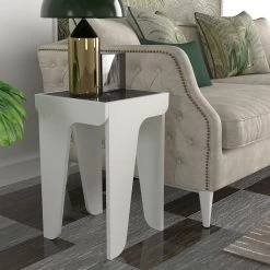 Tera Home Table D'appoint | 100% Mélamine | Epaisseur 18mm | Blanc