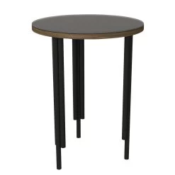 Tera Home Table D'appoint | Epaisseur 18mm | Cadre En Métal | Plateau 100% Verre | Noyer Anthracite -Meubles Tables Et Chaises Shop 804TRH2841 20 203 f027