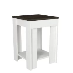 Tera Home Table D'appoint | 18mm | 40cm X 56cm | Blanc/Marron Foncé -Meubles Tables Et Chaises Shop 804TRH2845 20 203 bfe0