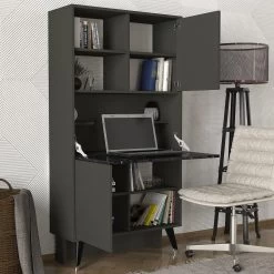 Tera Home Table D'étude Bibliothèque | 18mm Melamine Coated | Anthracite Marble -Meubles Tables Et Chaises Shop 804TRH3624 20 203 2623