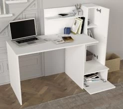 Tera Home Bureau D'étude | 100% Mélaminé | 18mm D'épaisseur | 142cm De Largeur | Blanc -Meubles Tables Et Chaises Shop 804TRH3816 20 203 5266