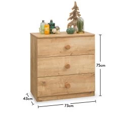 Commode | Mélaminé | 3 Tiroirs | Fermeture Souple | Epaisseur 18mm | Adapté Aux Bébés/enfants -Meubles Tables Et Chaises Shop 813CLK3414 20 204 3328