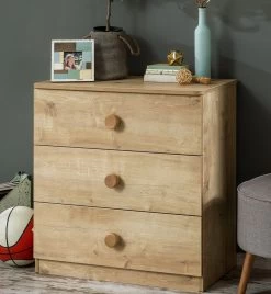 Commode | Mélaminé | 3 Tiroirs | Fermeture Souple | Epaisseur 18mm | Adapté Aux Bébés/enfants