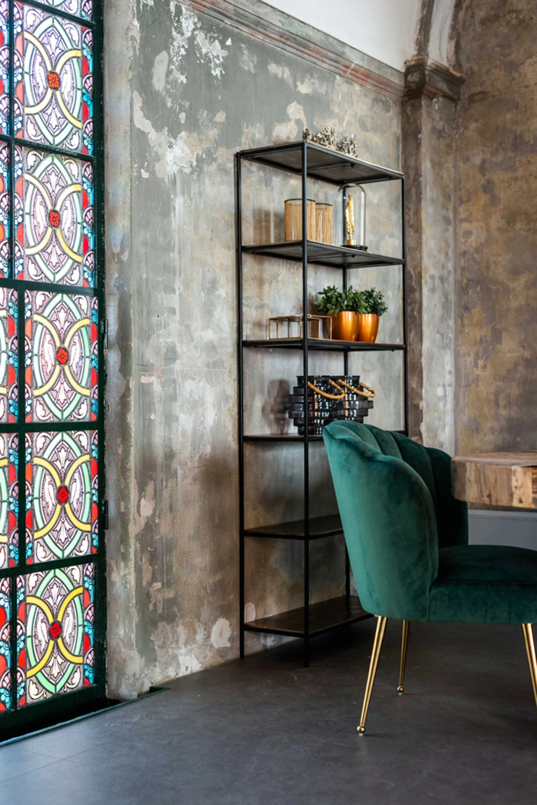 RICHMOND Chaise Chiesa Velours - Noir/or 2 RICHMOND Chaise Chiesa Velours - Noir/or – Image 2