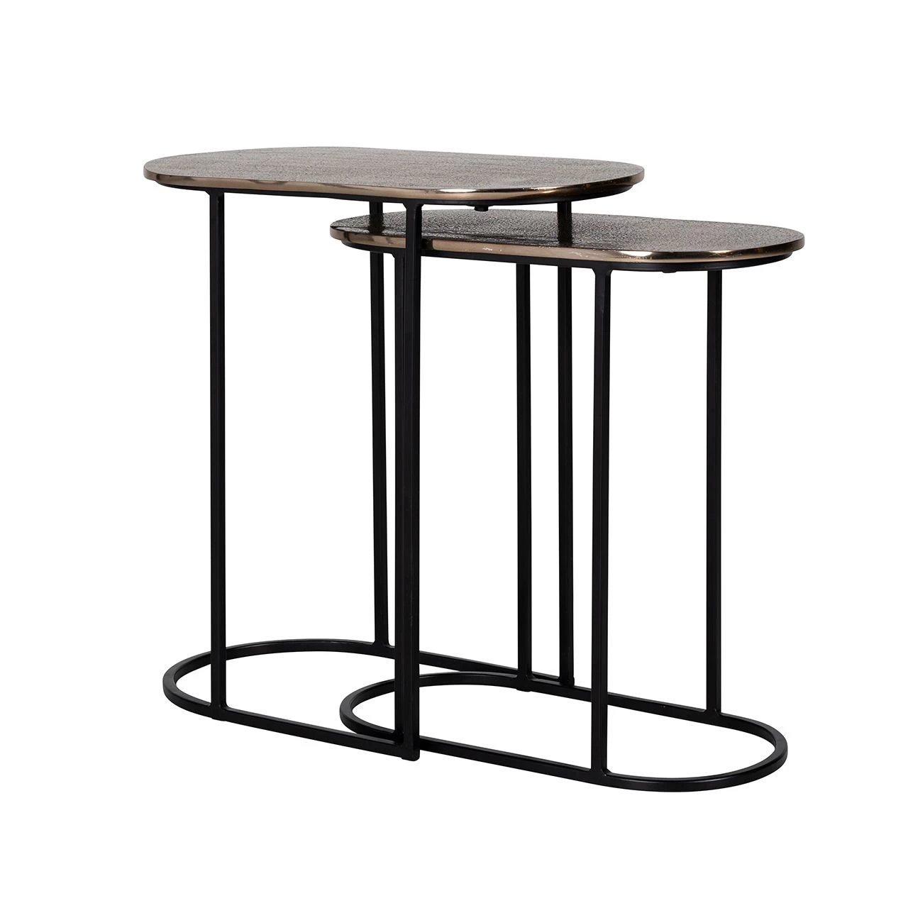RICHMOND Lot De 2 Tables D'appoint Chandon - Or Champagne/noir 1 RICHMOND Lot De 2 Tables D'appoint Chandon - Or Champagne/noir