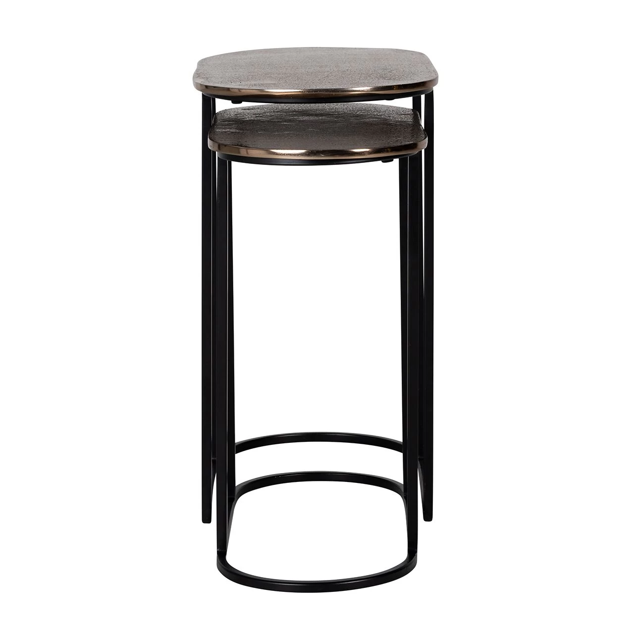 RICHMOND Lot De 2 Tables D'appoint Chandon - Or Champagne/noir 4 RICHMOND Lot De 2 Tables D'appoint Chandon - Or Champagne/noir – Image 4