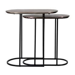 RICHMOND Lot De 2 Tables D'appoint Chandon - Or Champagne/noir 7 RICHMOND Lot De 2 Tables D'appoint Chandon - Or Champagne/noir -Meubles Tables Et Chaises Shop 825061 5 e355