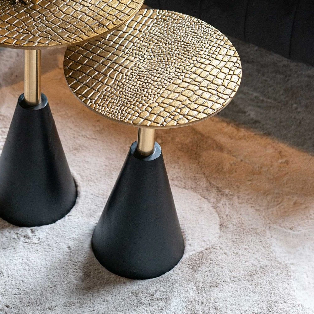 RICHMOND Table D'appoint Cabral ø30cm - Noir/or 1 RICHMOND Table D'appoint Cabral ø30cm - Noir/or