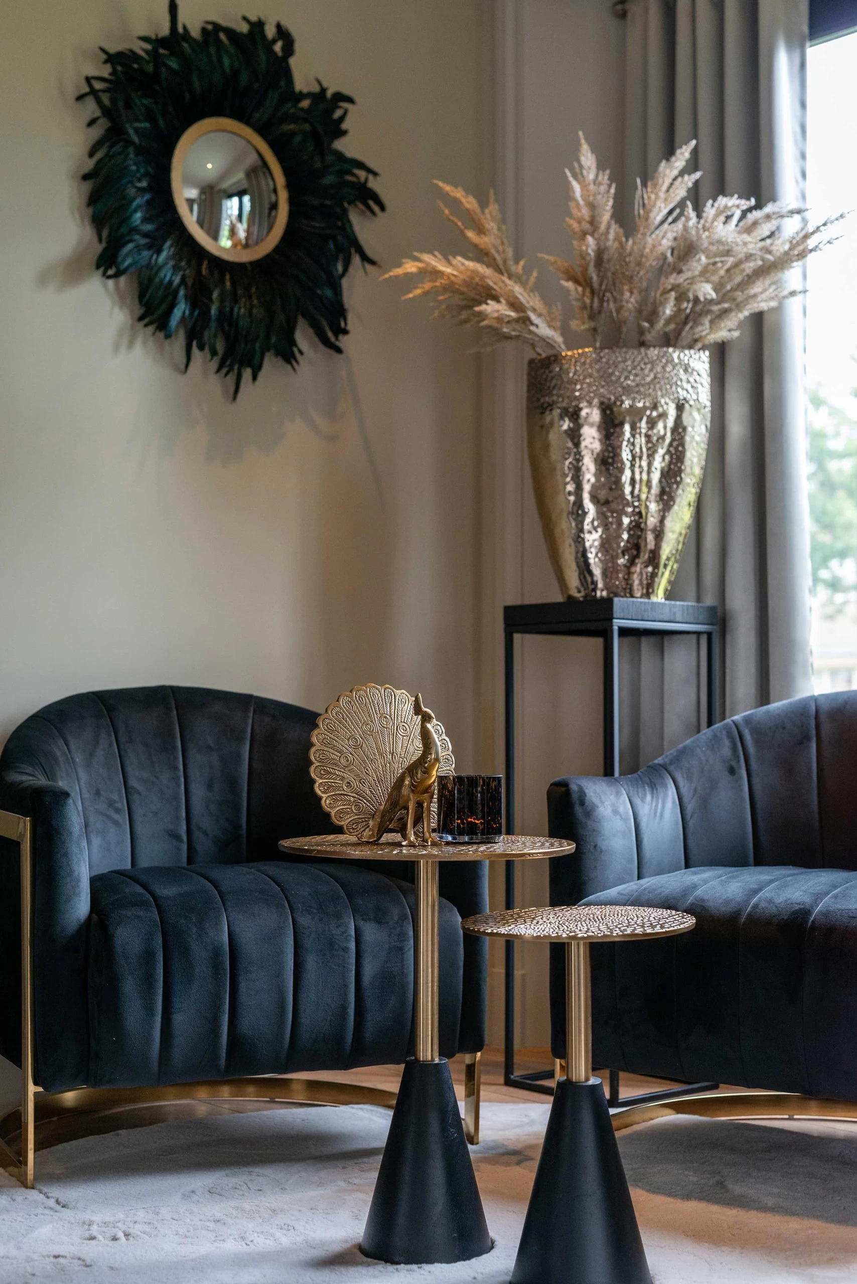 RICHMOND Table D'appoint Cabral ø30cm - Noir/or 6 RICHMOND Table D'appoint Cabral ø30cm - Noir/or – Image 6