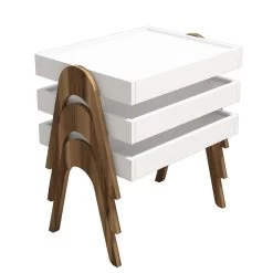Ensemble De Tables Gigognes élégantes En Noyer Blanc -Meubles Tables Et Chaises Shop 845HCT2824 20 204 40b3