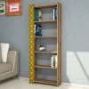 Woody Fashion Bookshelf | Mélamine 18mm | CNC Relief | Walnut Yellow