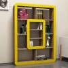 Bibliothèque Woody à La Mode | Revêtement En Mélamine | Epaisseur 18mm | Largeur 108cm | Noyer Jaune