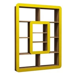 Bibliothèque Woody à La Mode | Revêtement En Mélamine | Epaisseur 18mm | Largeur 108cm | Noyer Jaune -Meubles Tables Et Chaises Shop 845HCT3626 20 203 65fb