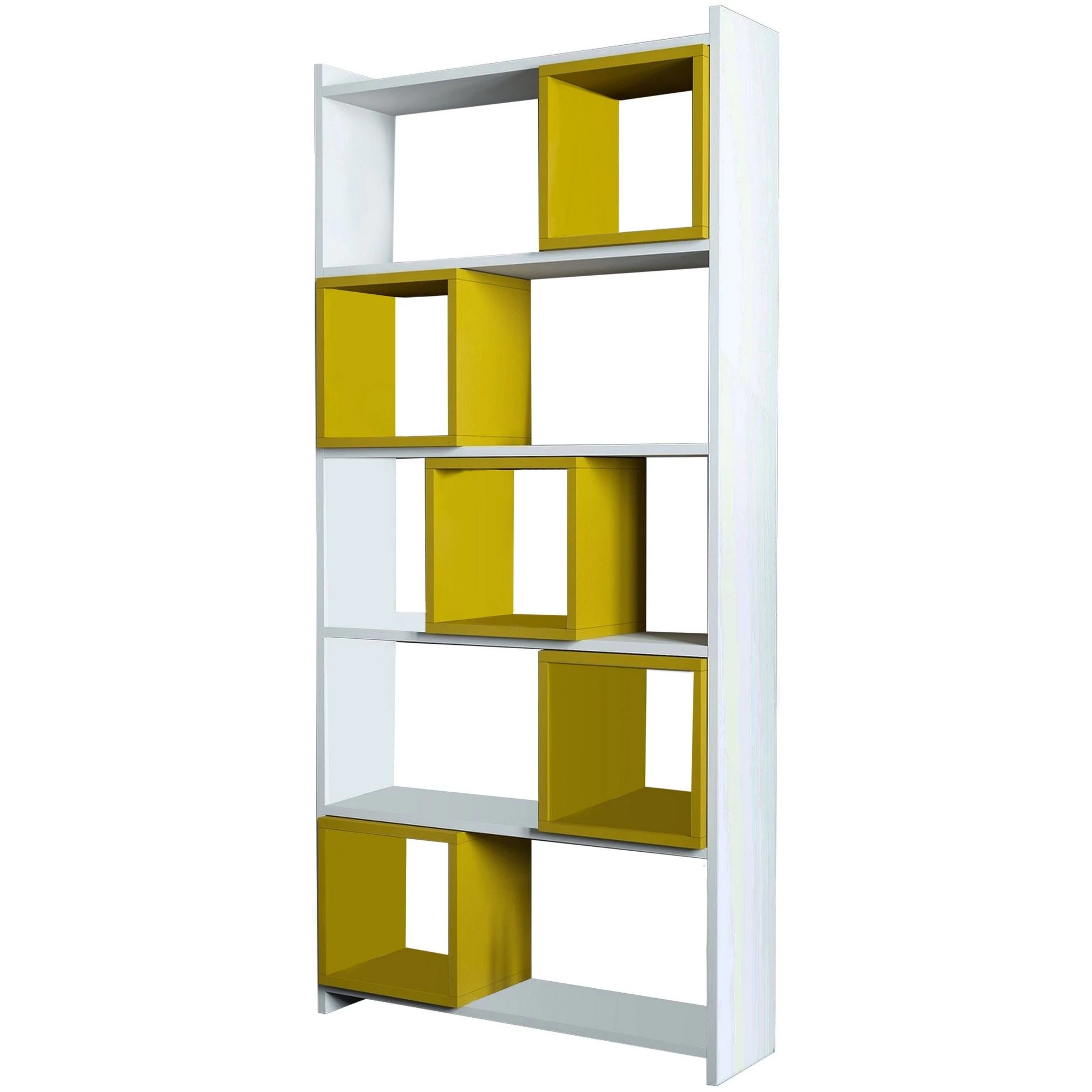 Woody Fashion Bibliothèque 80 Cm | Blanc Jaune 3 Woody Fashion Bibliothèque 80 Cm | Blanc Jaune – Image 3