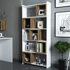Woody Fashion Bookshelf | 100% Melamine Coated | White Walnut